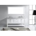Julianna 72" Double Bathroom Vanity in White with Marble Top and Square Sink with Mirror - B07D3ZCCH8